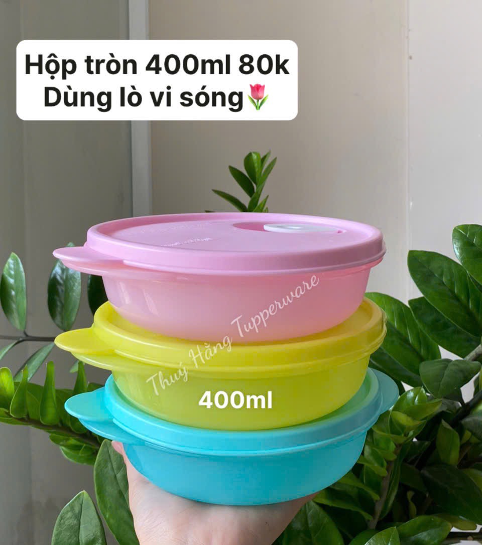 Hộp mát Tuppeware 400ml quay LVS (7 màu)