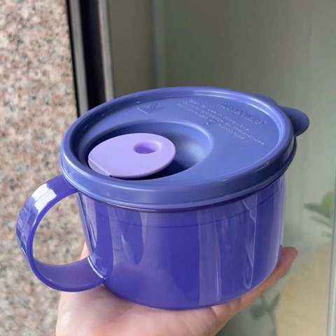 Hộp Đựng LVS Tupperware Crystal Wave Mug 460ml - Có Nút Thở Dạng Cốc, Có Quai - Tupperware Trung Chính Hãng