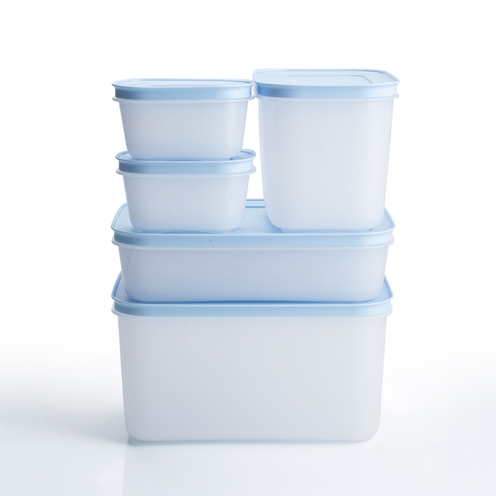 Bộ 5 Hộp Tupperware Trữ Đông Gen II  (2 hộp 170ml+1 hộp 1.1L+1 hộp 1L và 1 hộp 2.5L ) - New Tupperware