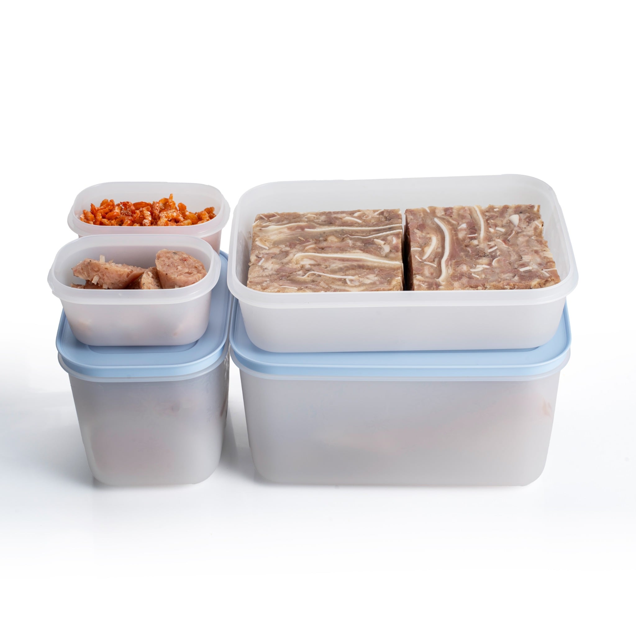 Bộ 5 Hộp Tupperware Trữ Đông Gen II  (2 hộp 170ml+1 hộp 1.1L+1 hộp 1L và 1 hộp 2.5L ) - New Tupperware