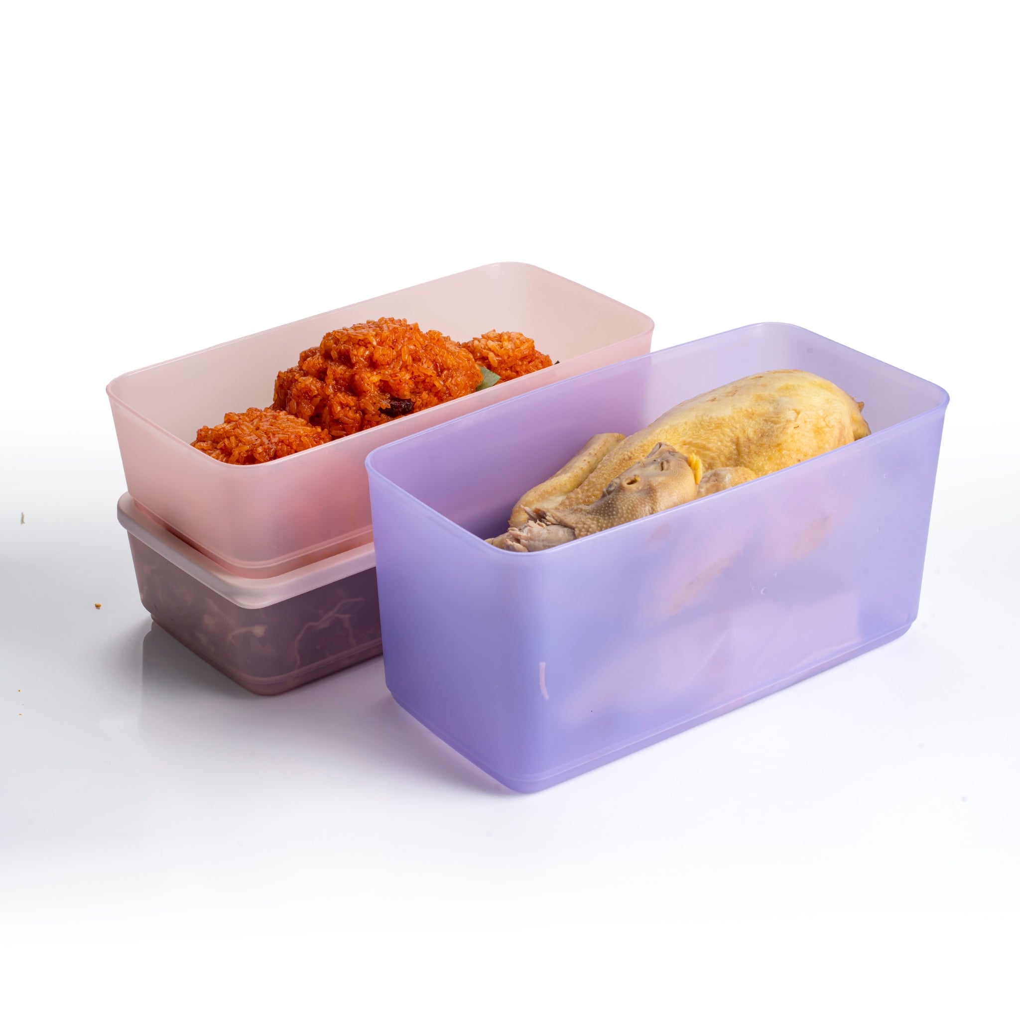 Hộp tupperware Trữ Mát Cubix Rectangle 1.4L - Màu Hồng - New Tupperware
