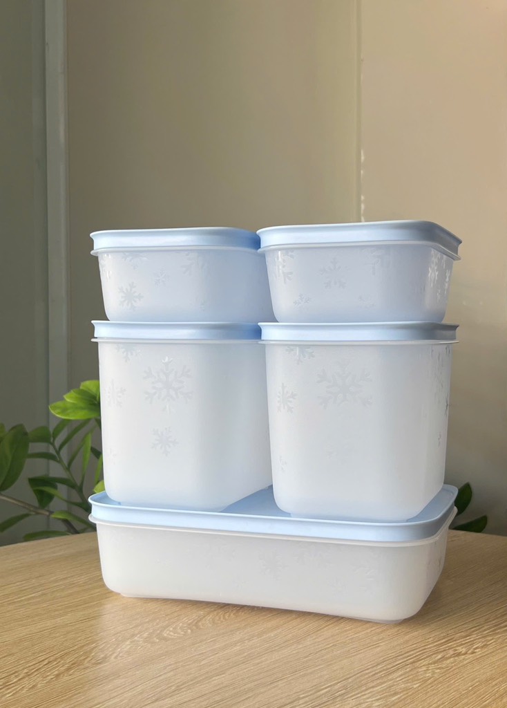 Bộ 5 Hộp Tupperware Trữ Đông Gen II Conterner - Đông Dẻo Cao Cấp - New Tupperware