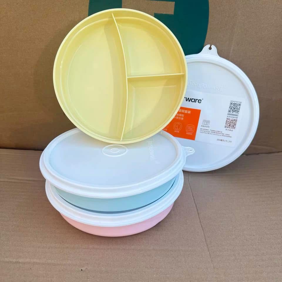 Tuptrung  - Hộp cơm chia 3 ngăn tròn 350ml