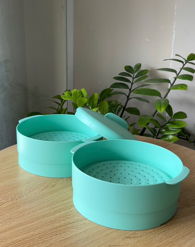 TupMalay - Xửng hấp Tupperware 2 Tầng Steam It - xanh