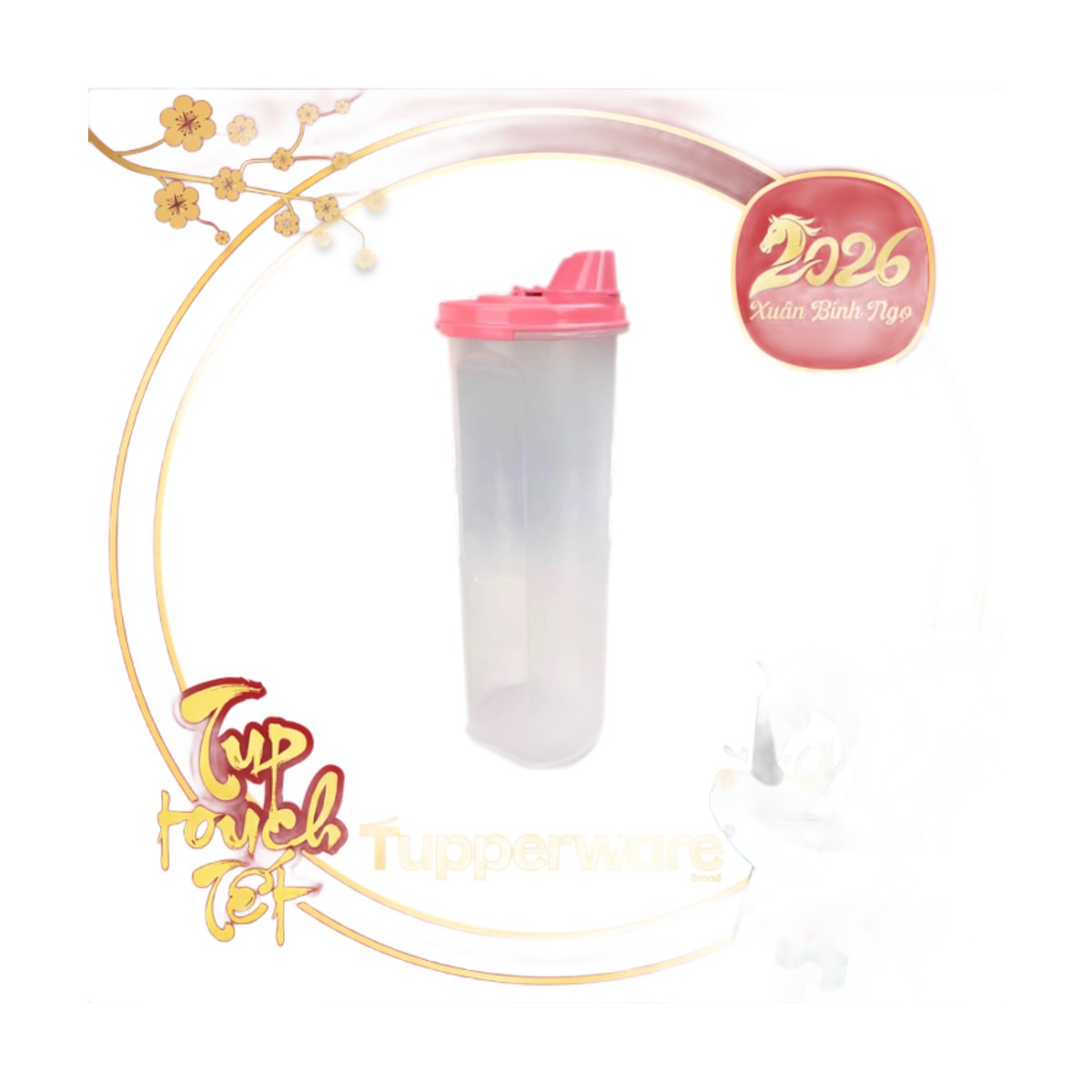Bình Đựng Dầu Ăn Tupperware 890ml - Màu Hồng