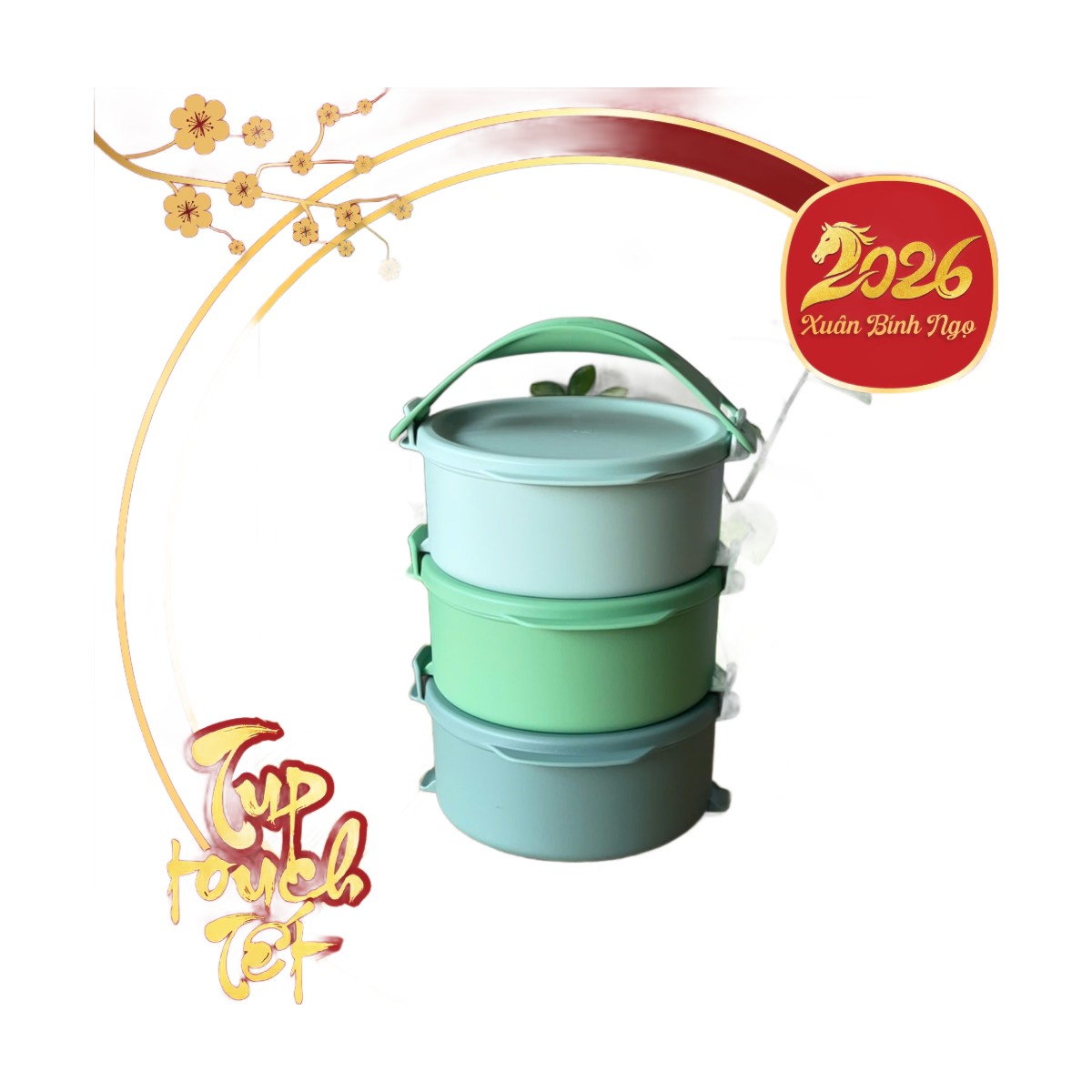 Bộ 3 Hộp Cơm Tupperware Click To Go Small Round