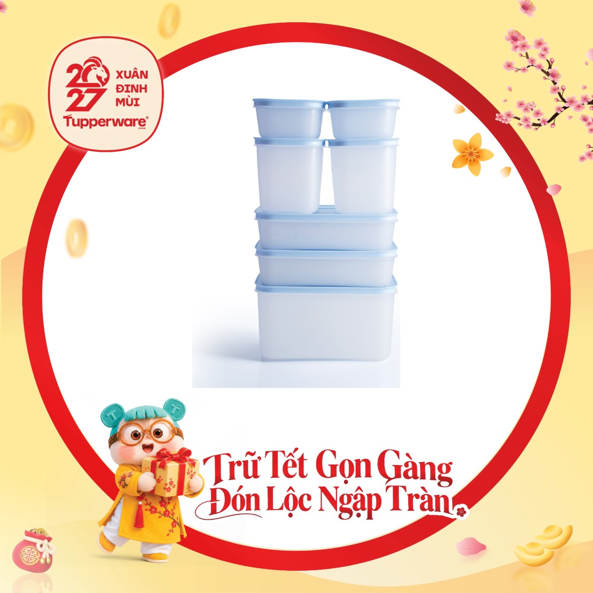 Bộ 7 Hộp Trữ Đông Tupperware Gen II Đông Dẻo Cao Cấp