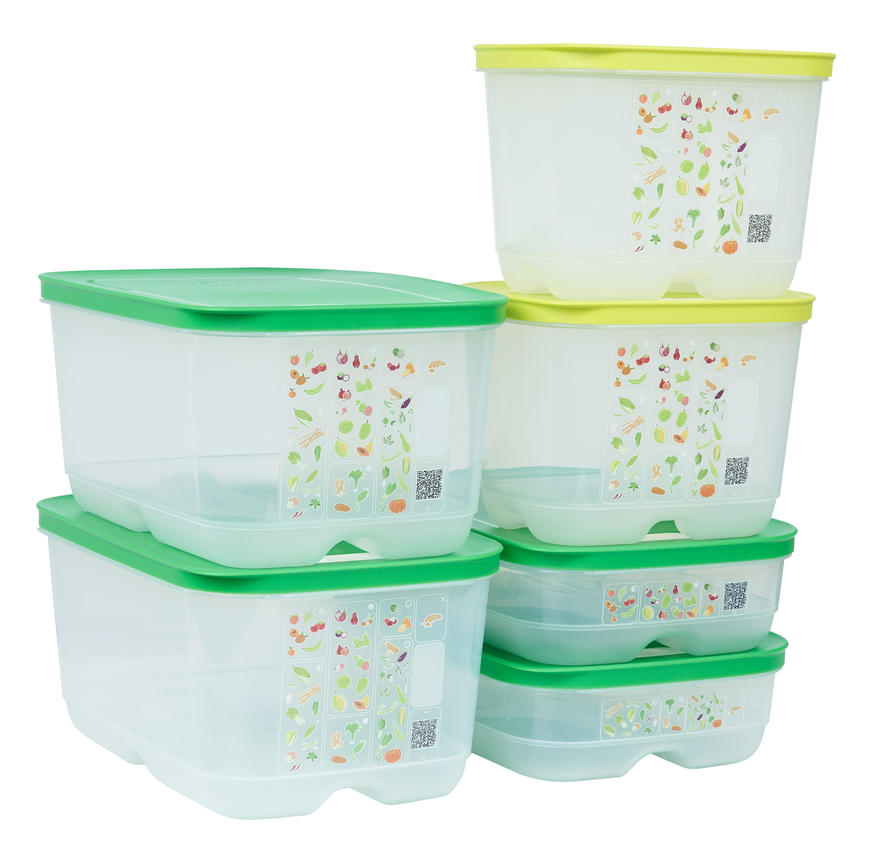 Bộ Hộp Trữ Mát Tupperware Ventsmart Hộp Có Nút Hô Hấp (06 Hộp)