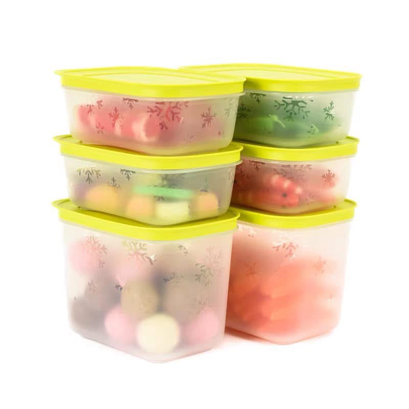 Tuptrung - Set 6 hộp đông thân trong bông tuyết (4 hộp 450ml+2 hộp 1.1L) - nắp cốm