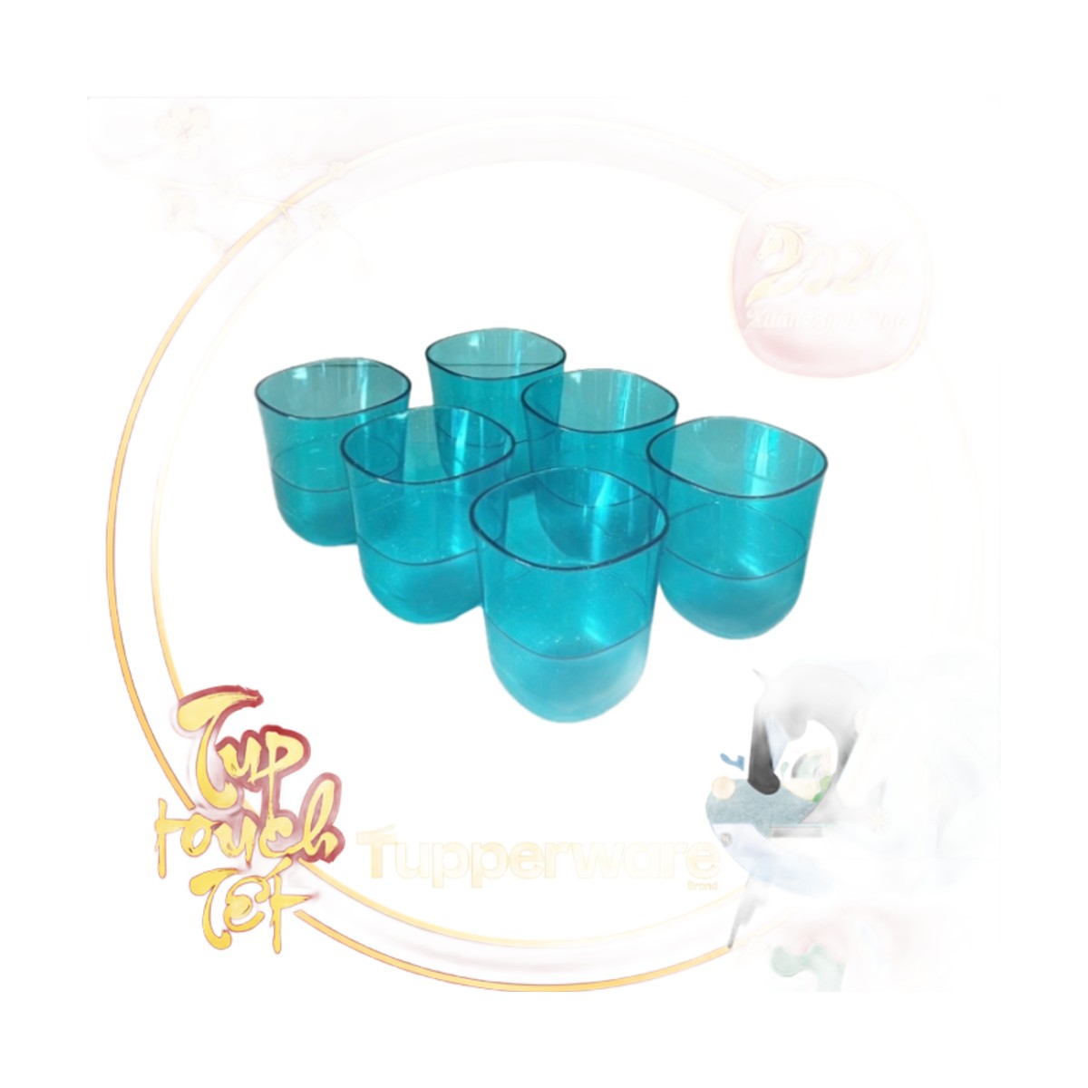 Cốc Tupperware 230ml - Xanh Mint Nhũ