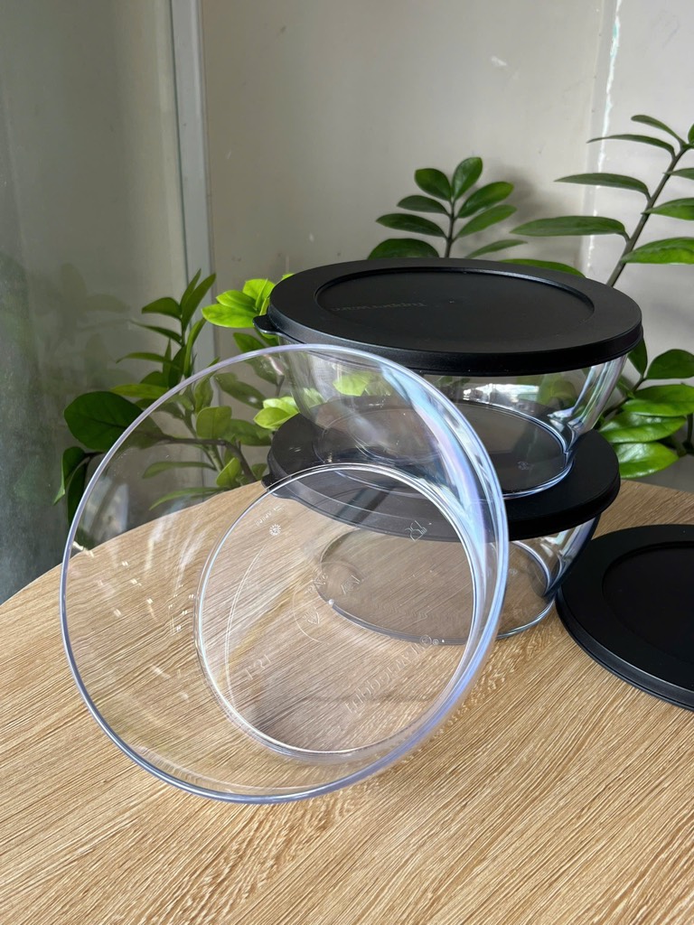 Tupmalay Hộp Tròn Màu Đen Clear Bowl 1.3L