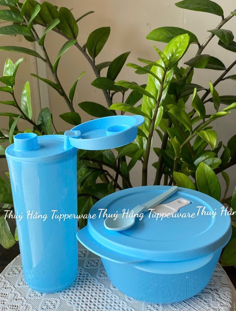 Tuptrung - Set tô LVS 800ml + Bình nước 470ml tặng muỗng