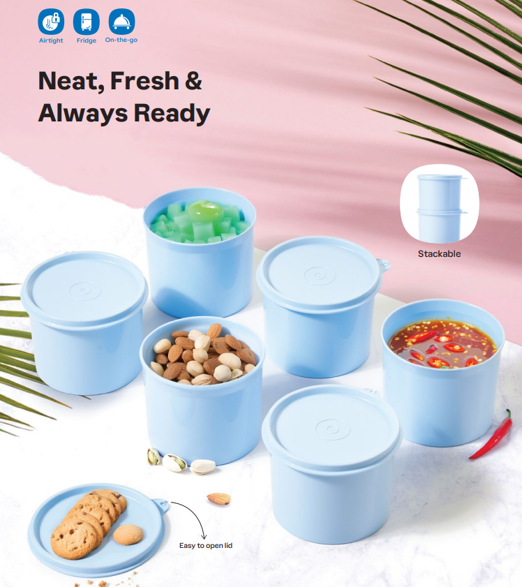 Tupmalay - Hộp Trữ Mát Hình Trụ Tupperware Compact Canister 600ml