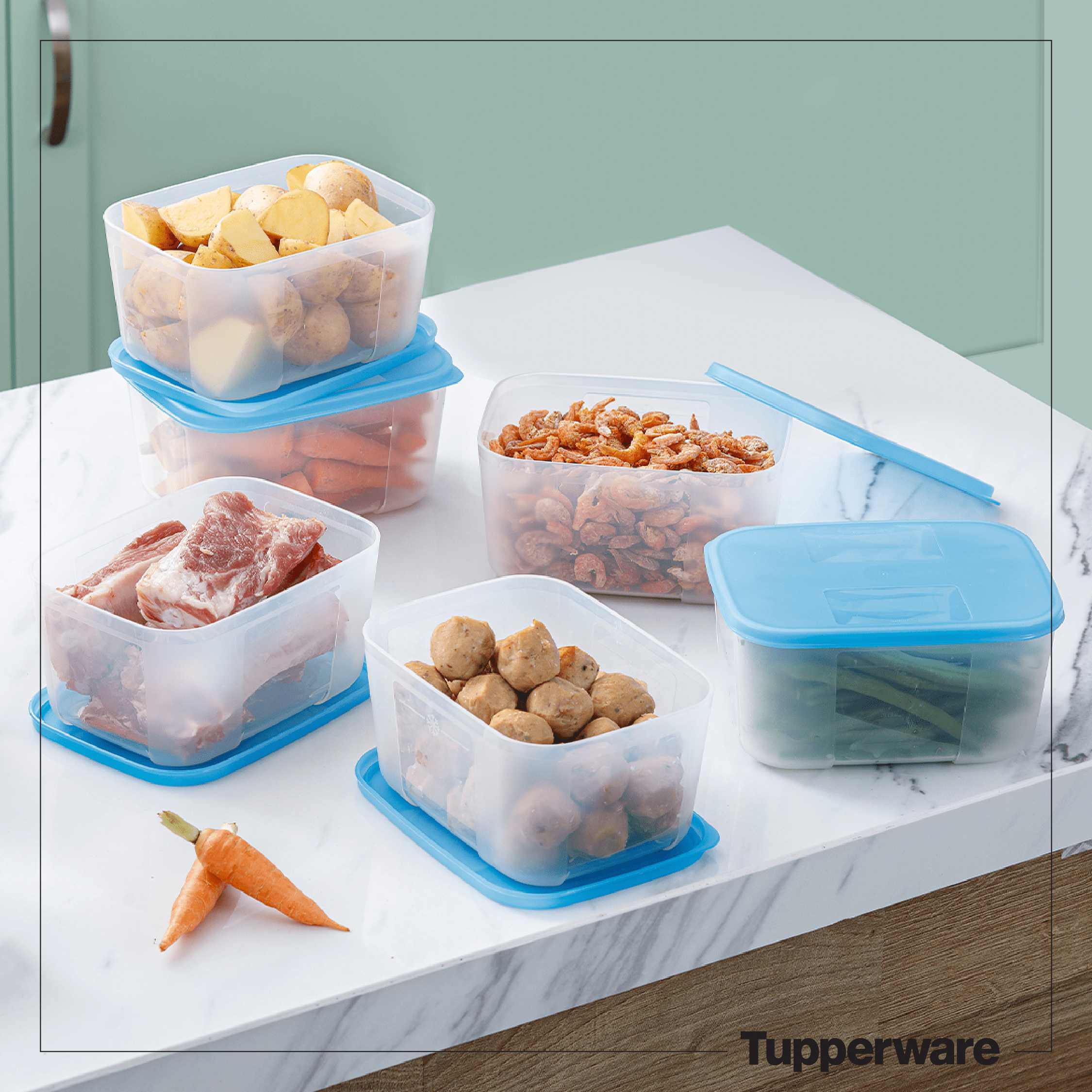 Bộ Hộp Tupperware Trữ Đông Freezermate 650ml (6 Hộp)