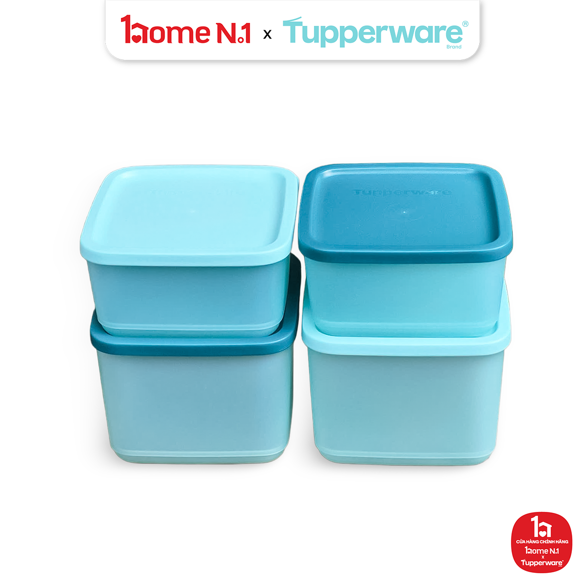 Bộ 8 Hộp Trữ Mát Tupperware Fresh Block Square 650ml, 1L, 1.8L