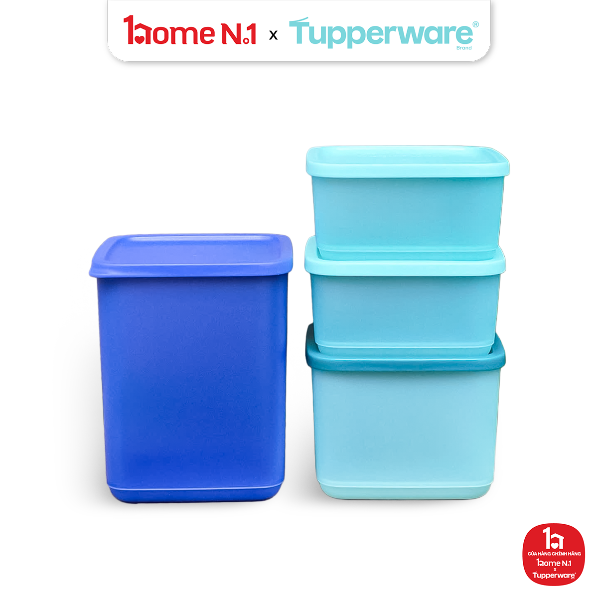 Bộ 8 Hộp Trữ Mát Tupperware Fresh Block Square 650ml, 1L, 1.8L