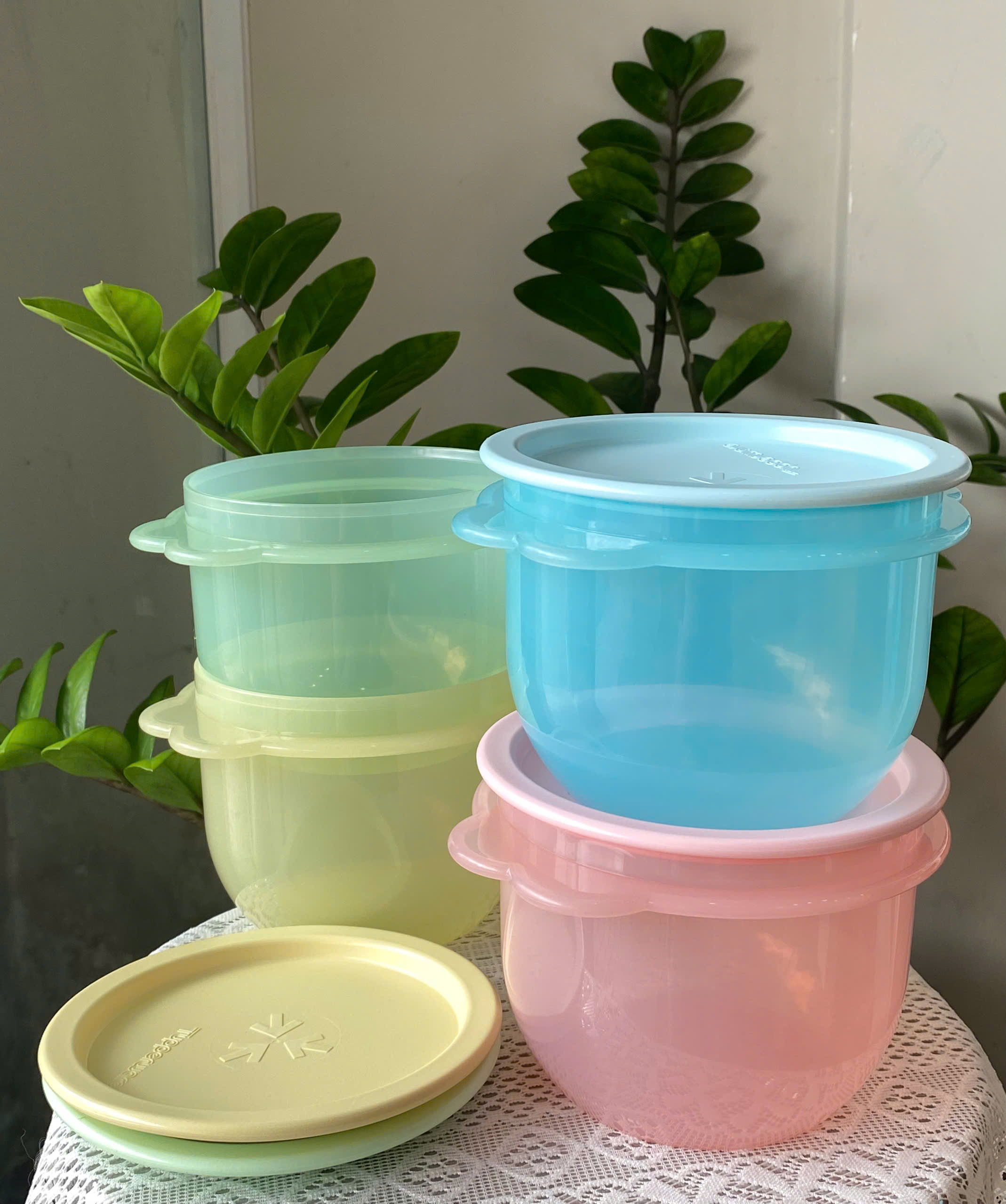 Set 4 Hộp Tròn Trữ Mát Tupperware Sunbowl 750ml