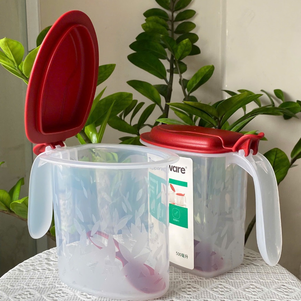 Tuptrung - Hộp Gia Vị Có Muỗng Nắp Bật 500ml Tupperware Salt N Spice (01 Hộp)