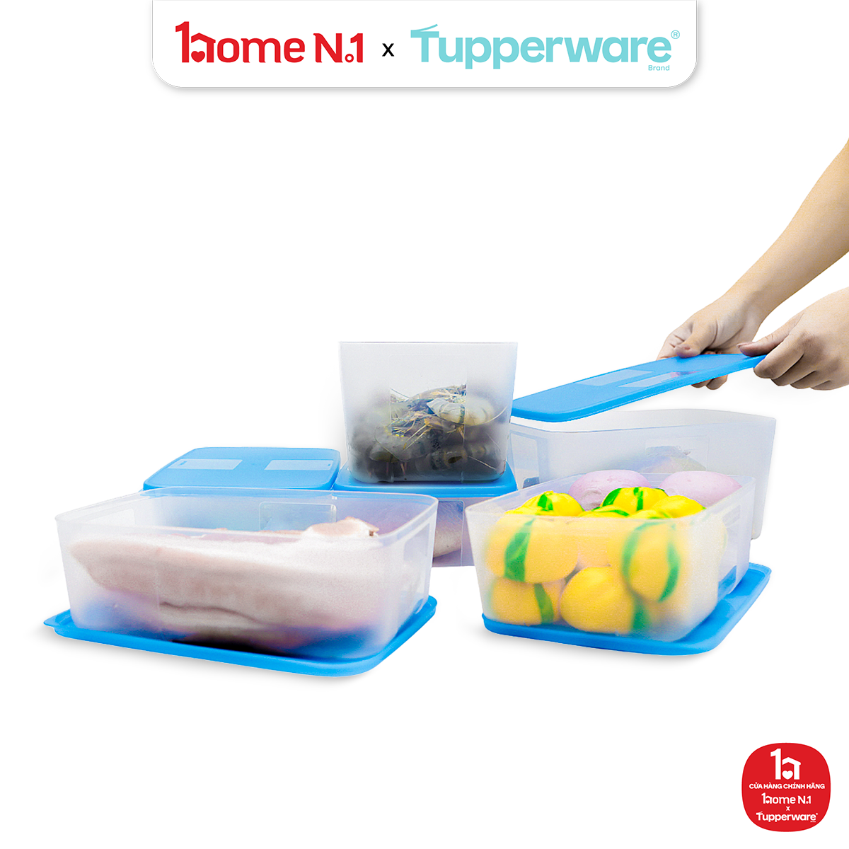 Bộ 6 Hộp Trữ Đông Tupperware Gen I Medium 2.3L & 1.5L