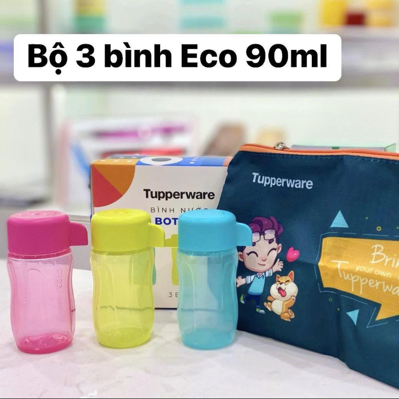 Bộ 3 Bình Tupperware Eco 90ml - 3 Màu - Tupperware Trung Chính Hãng