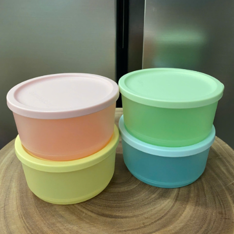 Combo Set 4 Hộp Tuptrung Tròn Trữ Khô Mát 530ml