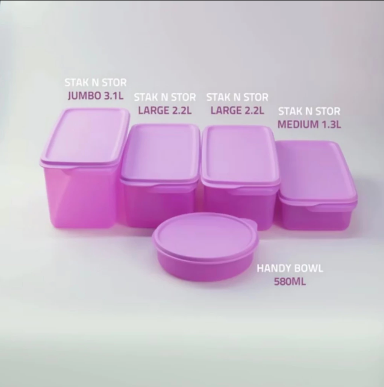 Combo Bộ Hộp Tupperware Trữ Đông Freezermate Colorful Set 8 Hộp Và Bộ Hộp Trữ Mát Freshia Collection Purple 5 hộp