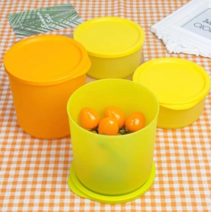 Set 4 Hộp Trữ Mát Hình Trụ Round Stax 530ml/ 1.1L (4 Hộp)