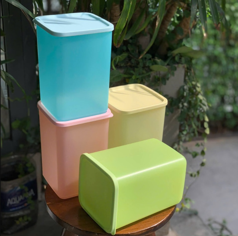 Combo Tuptrung Hộp Mát 2.2L Vuông Cao Tall Square Round (4 Màu 4 Hộp)