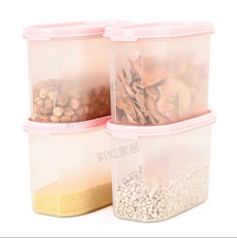 Hộp  Tupperware Trữ Khô Nắp Hồng Modular Mates Oval - Tupperware Trung Chất Lượng