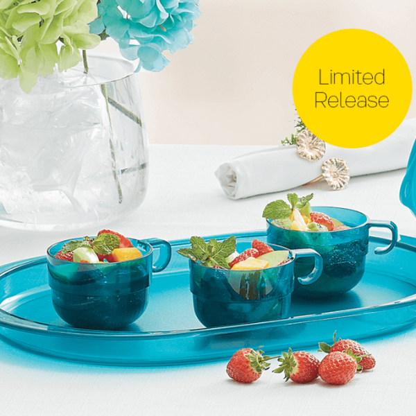 Set 4 Ly 190ml Tupperware - Xanh dương nhạt