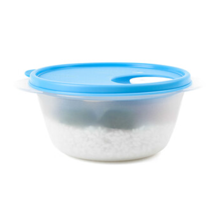 Hộp mát Tupperware 800ml quay lvs - thân trong nắp xanh