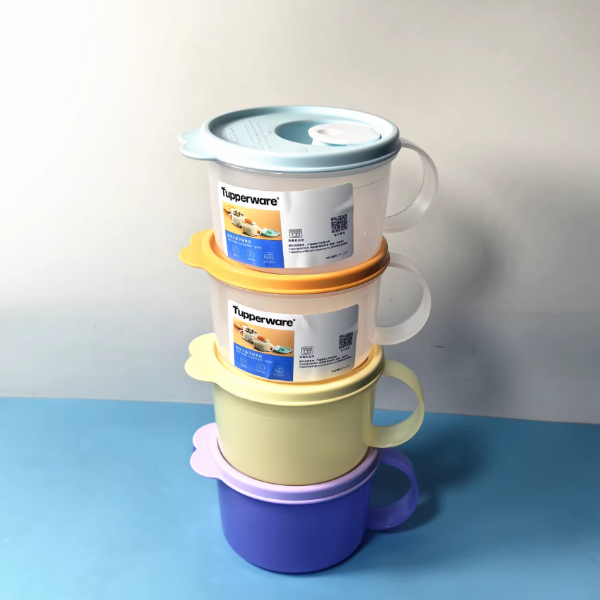 Tuptrung - Hộp đựng LVS có nút thở dạng cốc, có quai - Tupperware Crystal Wave Mug 460ml