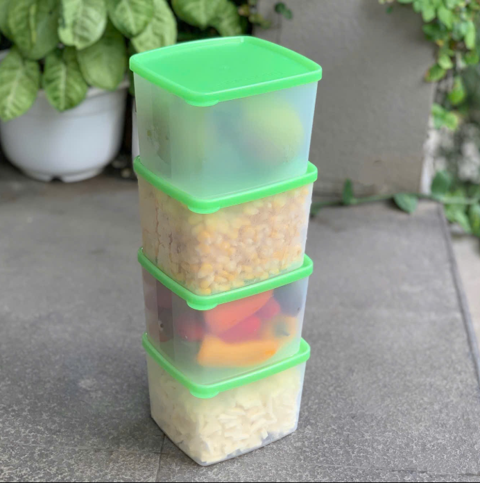 Bộ 4 Hộp Tupperware Trữ Mát 840ml - Thân Trong - Tupperware Chính Hãng