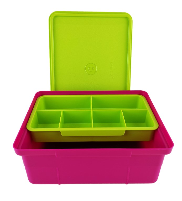 Bộ Khay Tupperware Đựng Sushi, Topping 2 ngăn Fun Keeper - Tupperware Malaysia Chính Hãng
