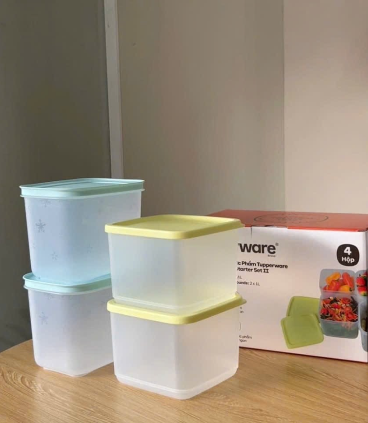 Bộ 4 Hộp Tupperware Trrữ Đông/Mát Starter Set II - New Tupperware Chính Hãng
