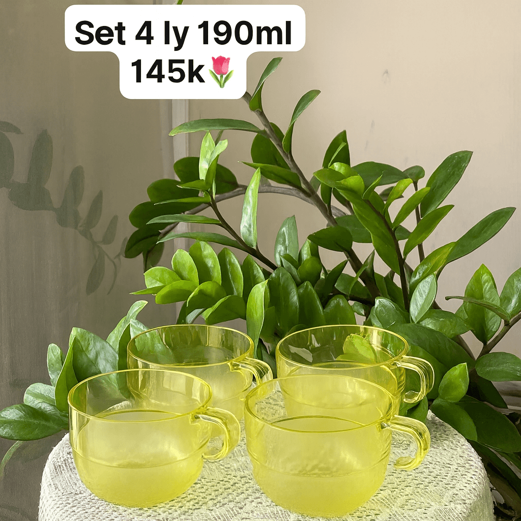 Set 4 Ly 190ml Tupperware - Vàng chanh