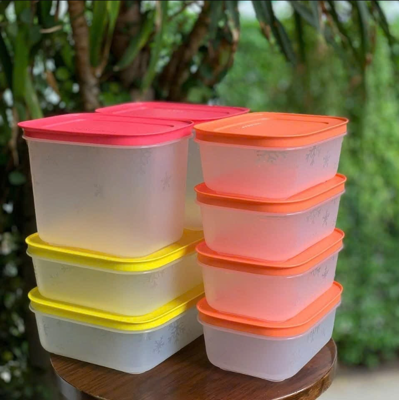 Bộ 8 Hộp  Tupperware Trữ Đông  450ML 1.1L  1L - Thân Trong - Tupperware Trung Chính Hãng