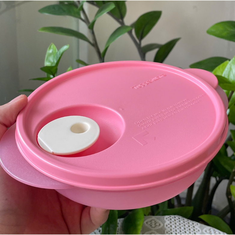 Hộp mát Tupperware 400ml quay LVS - màu hồng đậm