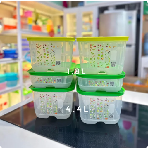 Bộ Hộp Trữ Mát Tupperware Ventsmart Hộp Có Nút Hô Hấp (06 Hộp)