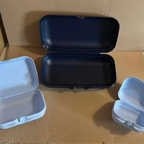 Bộ 3 Hộp Tupperware Oyester - Đựng Humberger, Snack Màu Xanh  - Tupperware Malaysia Chính Hãng
