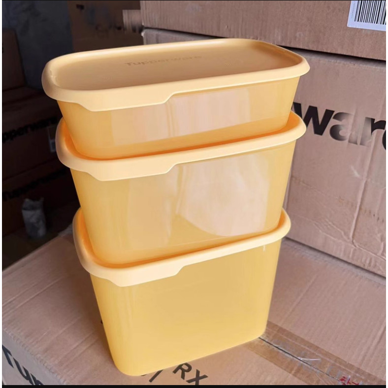 Bộ 3 Hộp Tupperware Trữ Mát / Khô One Touch - Màu Vàng