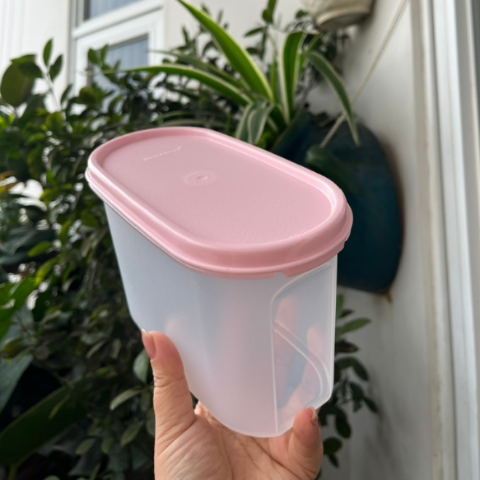 Hộp  Tupperware Trữ Khô Nắp Hồng Modular Mates Oval - Tupperware Trung Chất Lượng