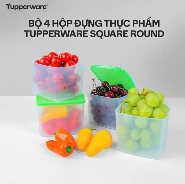 Bộ 4 Hộp Tupperware Trữ Mát 840ml - Thân Trong - Tupperware Chính Hãng