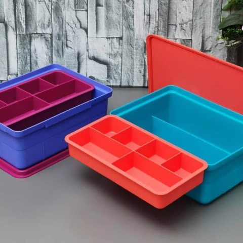 Bộ Khay Tupperware Đựng Sushi, Topping 2 ngăn Fun Keeper - Tupperware Malaysia Chính Hãng