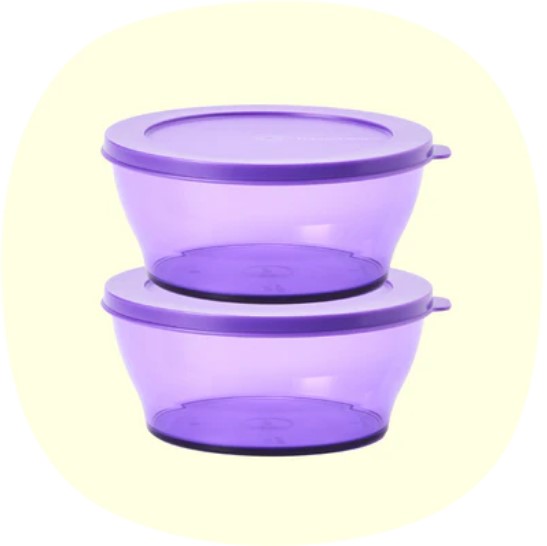 Hộp Tròn Tupperware Clear Bowl Purple - Tupperware Malaysia Chính Hãng