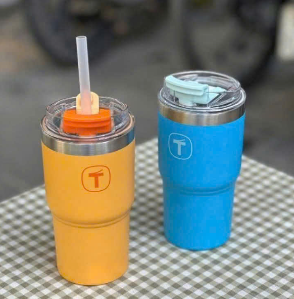 Tuptrung - Ly Giữ Nhiệt Tupperware Big T Có Ống Hút 660ml / 1.1L