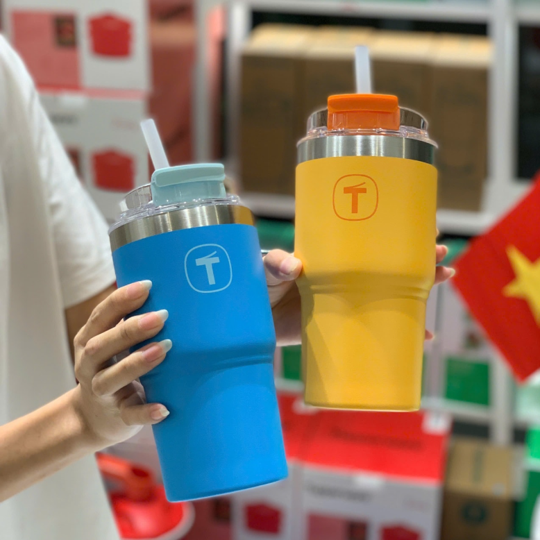 Tuptrung - Ly Giữ Nhiệt Tupperware Big T Có Ống Hút 660ml / 1.1L
