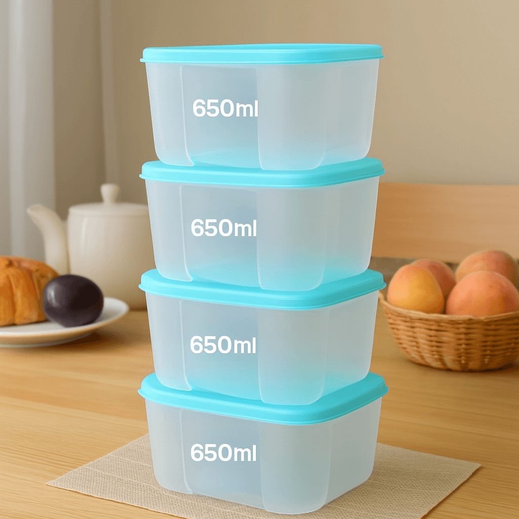 Bộ 4 Tupperware Trữ  Đông 650ml - Màu Paradise - Tupperware Chính Hãng