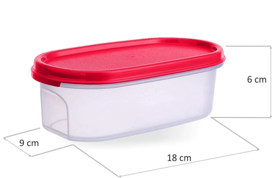 Hộp Tupperware khô 500ml - nắp đỏ