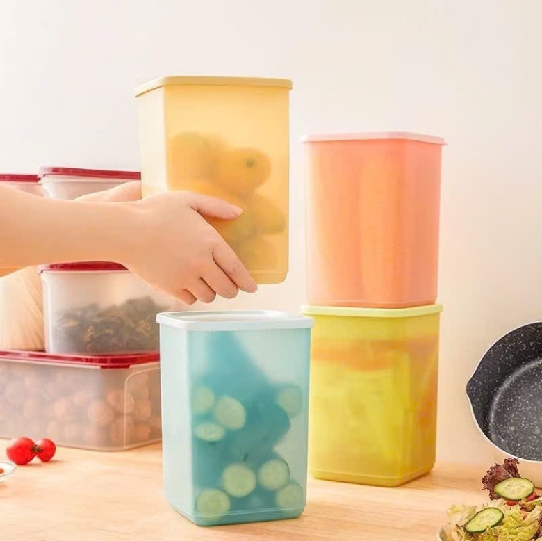 Combo Tuptrung Hộp Mát 2.2L Vuông Cao Tall Square Round (4 Màu 4 Hộp)